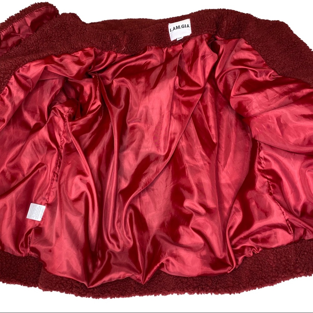 ❌SOLD❌ I.AM.GIA. Burgundy Pixie Coat Teddy XS - Picture 6 of 8